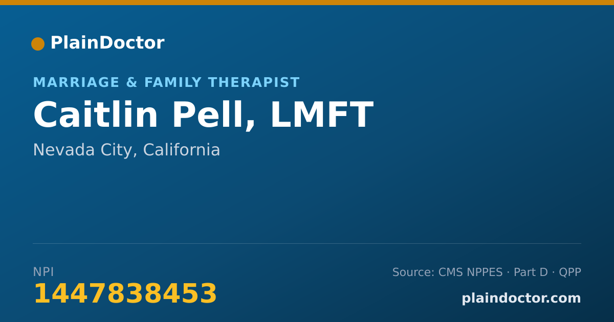 Shareable card for Caitlin Pell, LMFT - Marriage & Family Therapist, Nevada City, CA