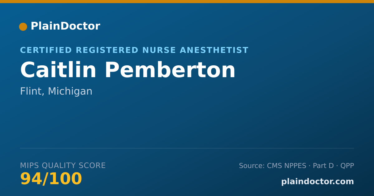 Shareable card for Caitlin Pemberton - Certified Registered Nurse Anesthetist, Flint, MI