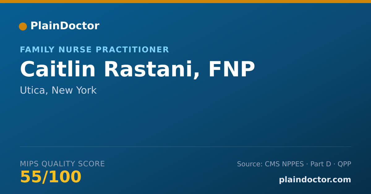 Shareable card for Caitlin Rastani, FNP - Family Nurse Practitioner, Utica, NY