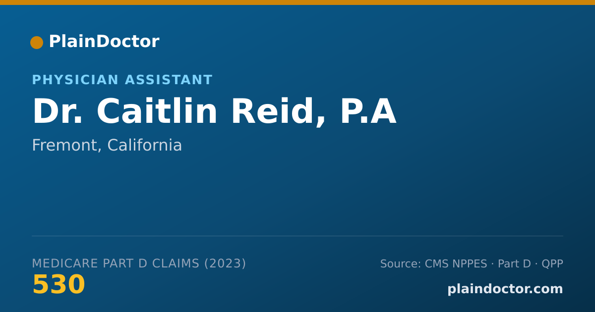 Shareable card for Caitlin Reid, P.A - Physician Assistant, Fremont, CA