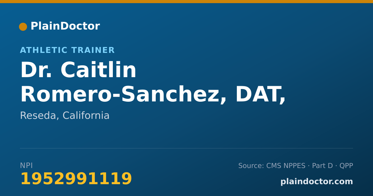 Shareable card for Caitlin Romero-Sanchez, DAT, ATC - Athletic Trainer, Reseda, CA