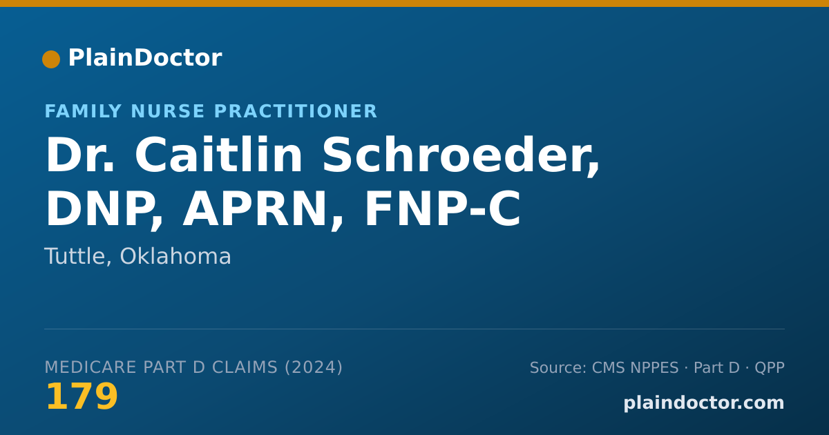 Shareable card for Caitlin Schroeder, DNP, APRN, FNP-C - Family Nurse Practitioner, Tuttle, OK