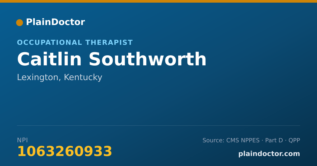 Shareable card for Caitlin Southworth - Occupational Therapist, Lexington, KY