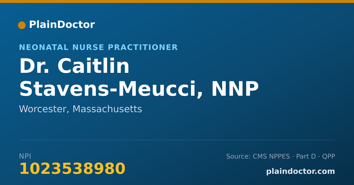 Shareable card for Caitlin Stavens-Meucci, NNP - Neonatal Nurse Practitioner, Worcester, MA