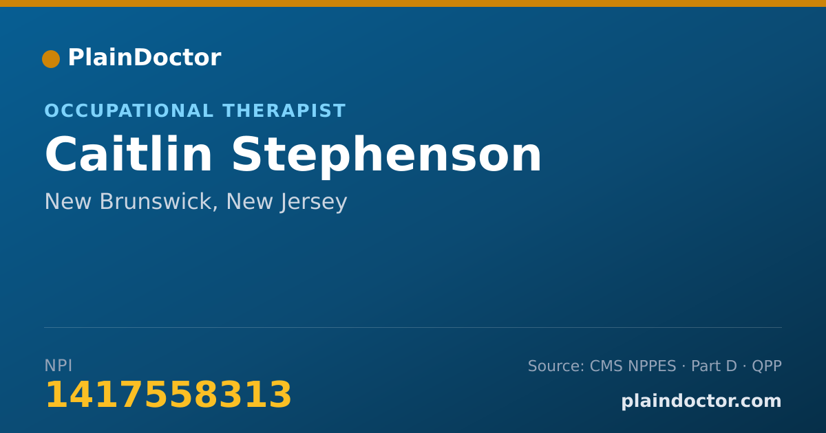 Shareable card for Caitlin Stephenson - Occupational Therapist, New Brunswick, NJ