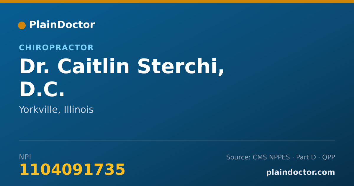 Shareable card for Caitlin Sterchi, D.C. - Chiropractor, Yorkville, IL