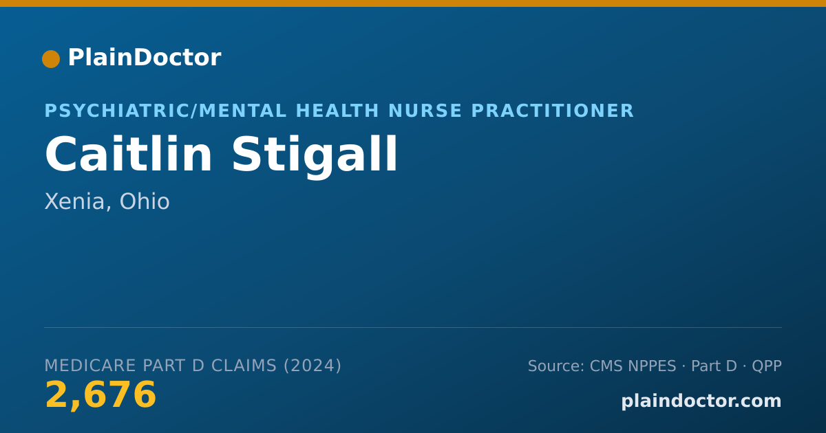 Shareable card for Caitlin Stigall - Psychiatric/Mental Health Nurse Practitioner, Xenia, OH