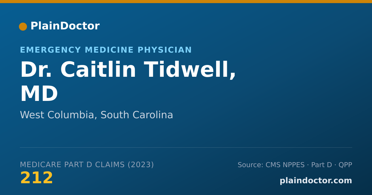 Shareable card for Caitlin Tidwell, MD - Emergency Medicine Physician, West Columbia, SC
