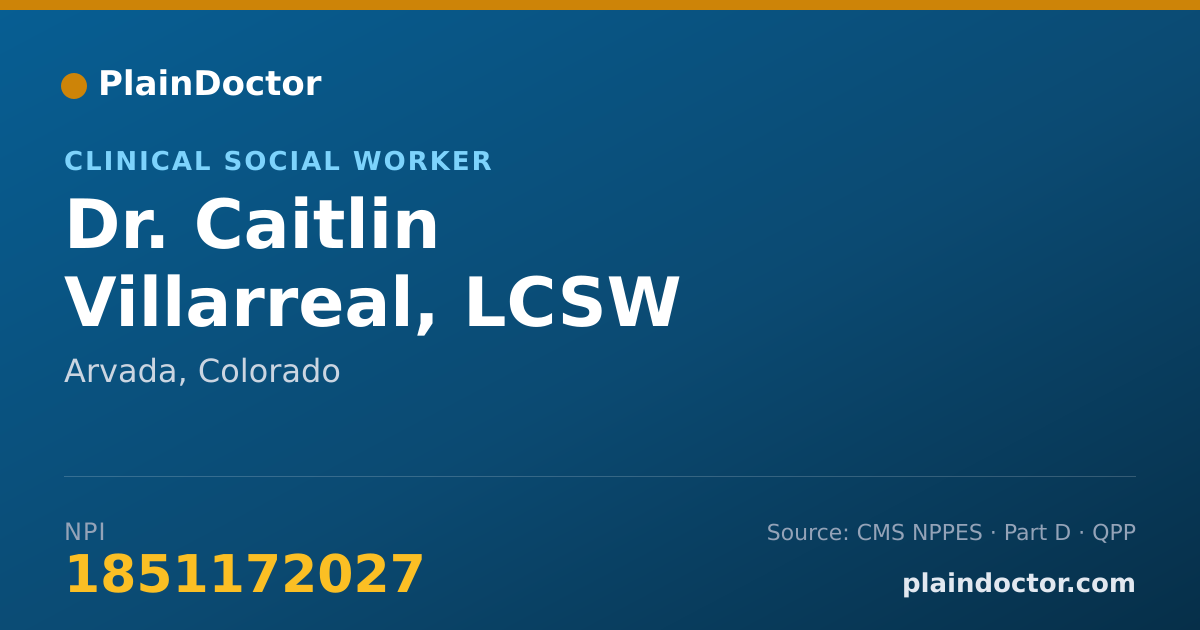 Shareable card for Caitlin Villarreal, LCSW - Clinical Social Worker, Arvada, CO