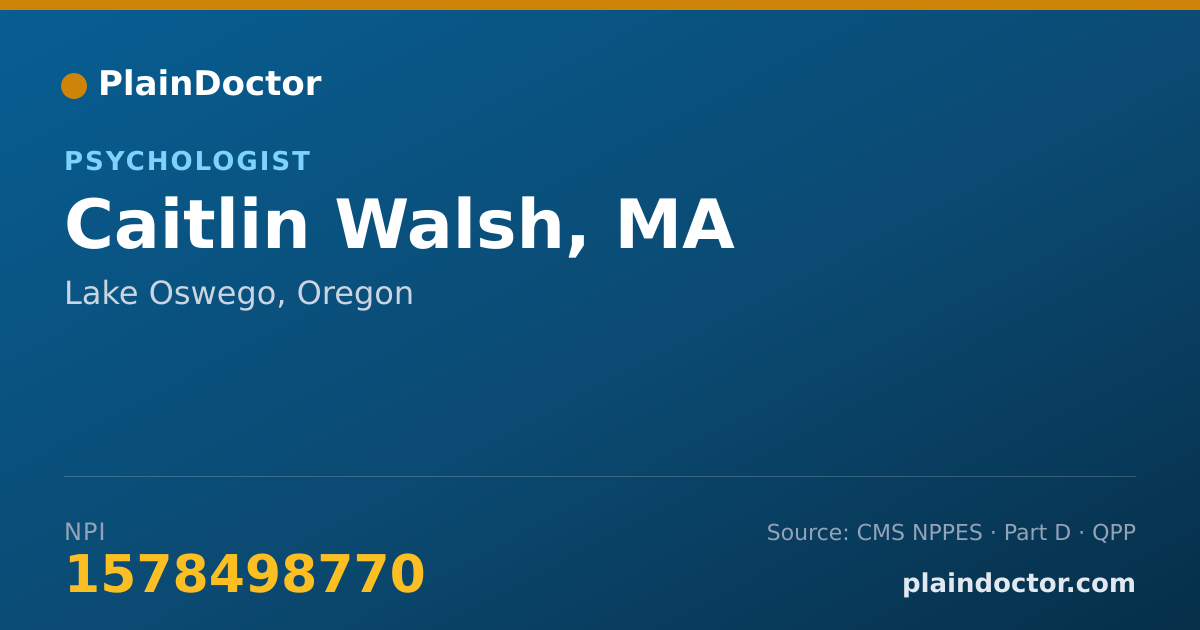 Shareable card for Caitlin Walsh, MA - Psychologist, Lake Oswego, OR