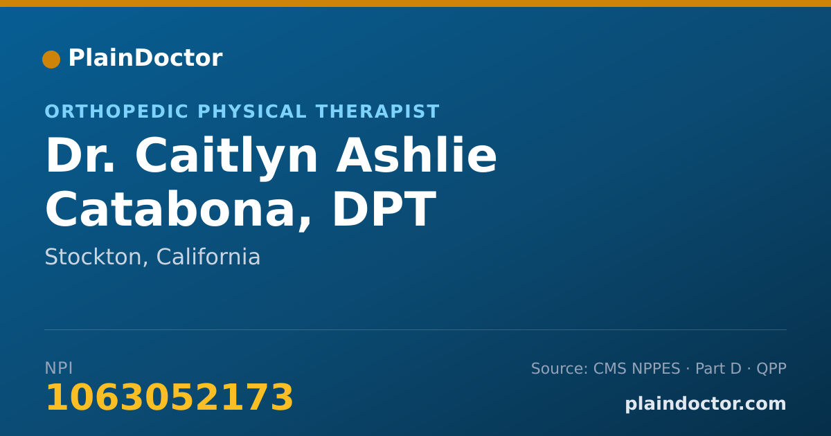 Shareable card for Caitlyn Ashlie Catabona, DPT - Orthopedic Physical Therapist, Stockton, CA