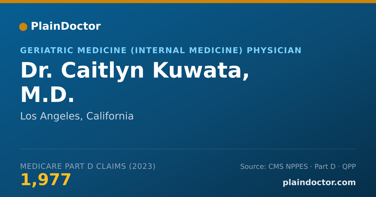 Shareable card for Caitlyn Kuwata, M.D. - Geriatric Medicine (Internal Medicine) Physician, Los Angeles, CA