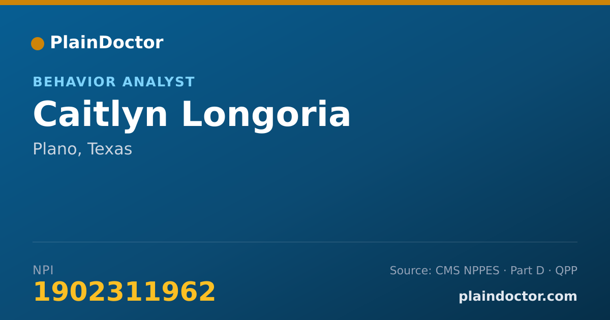 Shareable card for Caitlyn Longoria - Behavior Analyst, Plano, TX