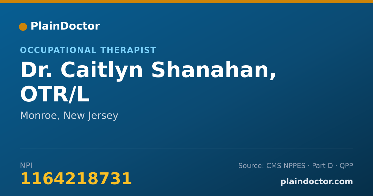 Shareable card for Caitlyn Shanahan, OTR/L - Occupational Therapist, Monroe, NJ