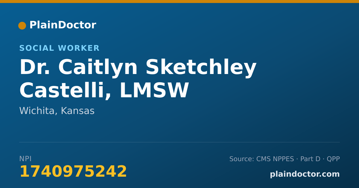 Shareable card for Caitlyn Sketchley Castelli, LMSW - Social Worker, Wichita, KS