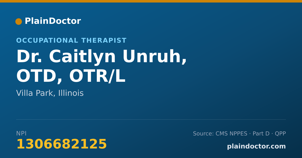 Shareable card for Caitlyn Unruh, OTD, OTR/L - Occupational Therapist, Villa Park, IL
