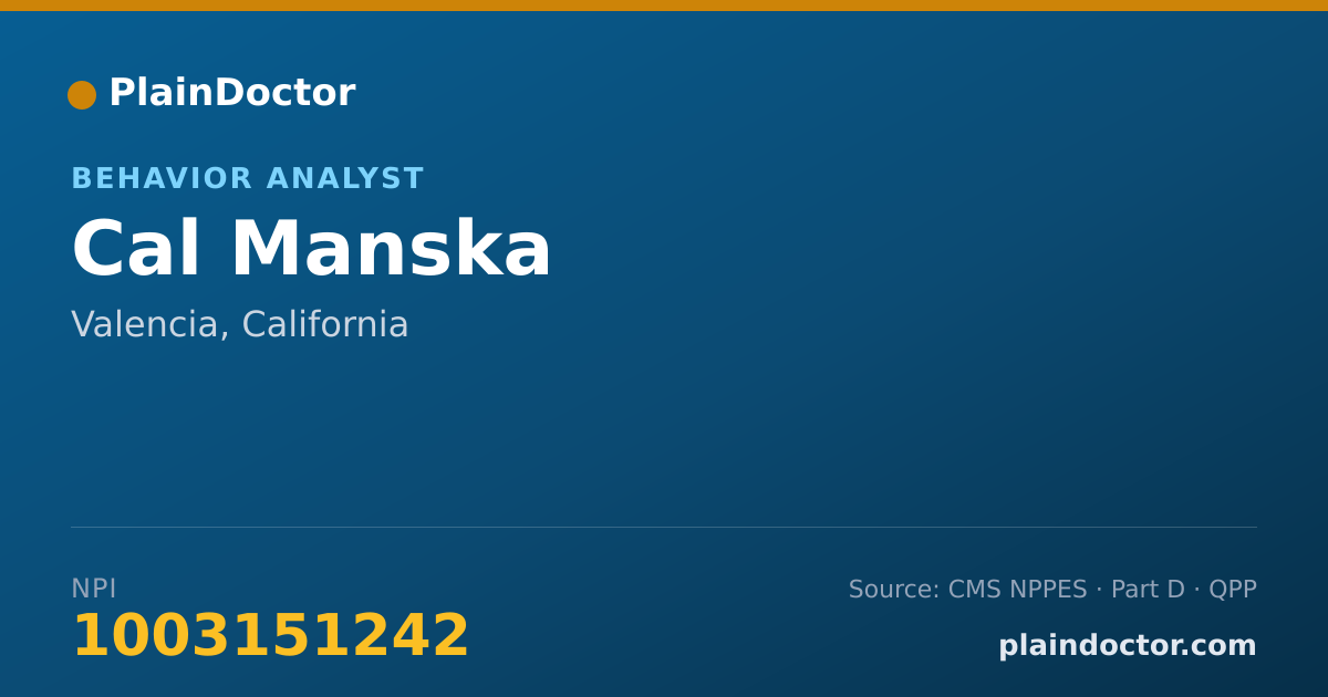 Shareable card for Cal Manska - Behavior Analyst, Valencia, CA