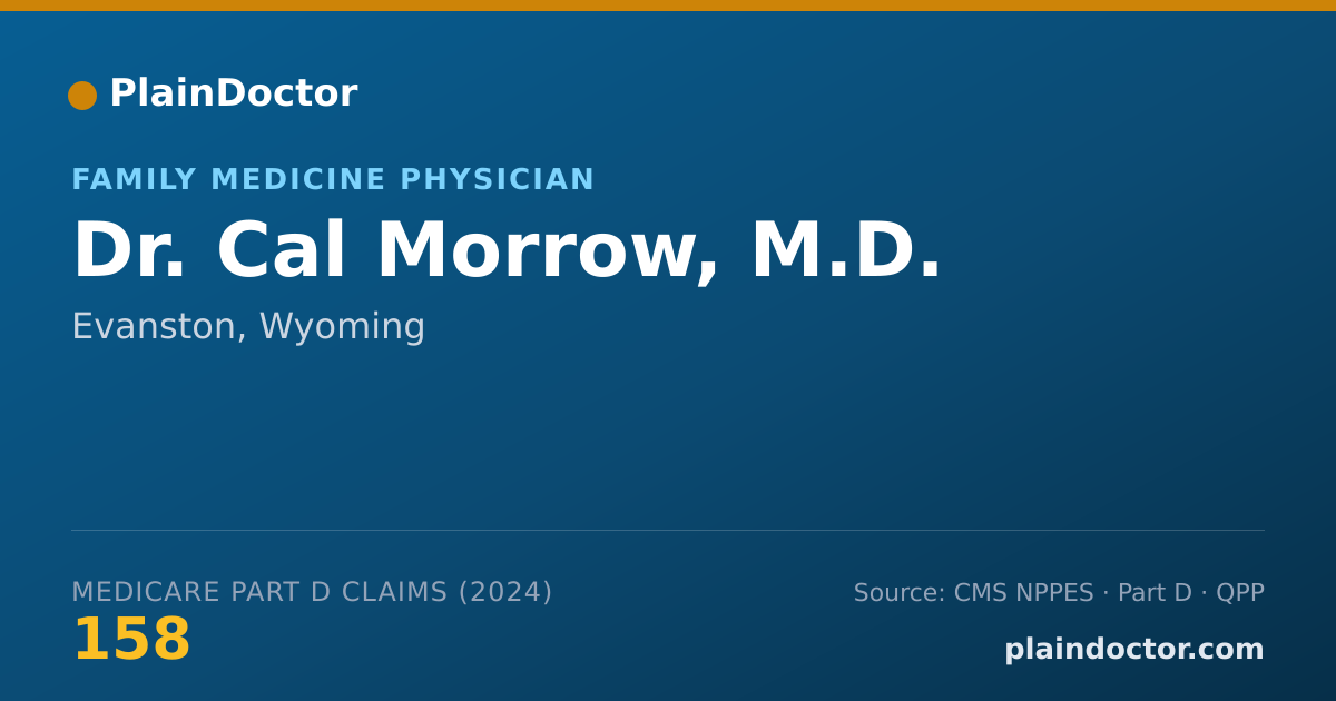Shareable card for Cal Morrow, M.D. - Family Medicine Physician, Evanston, WY