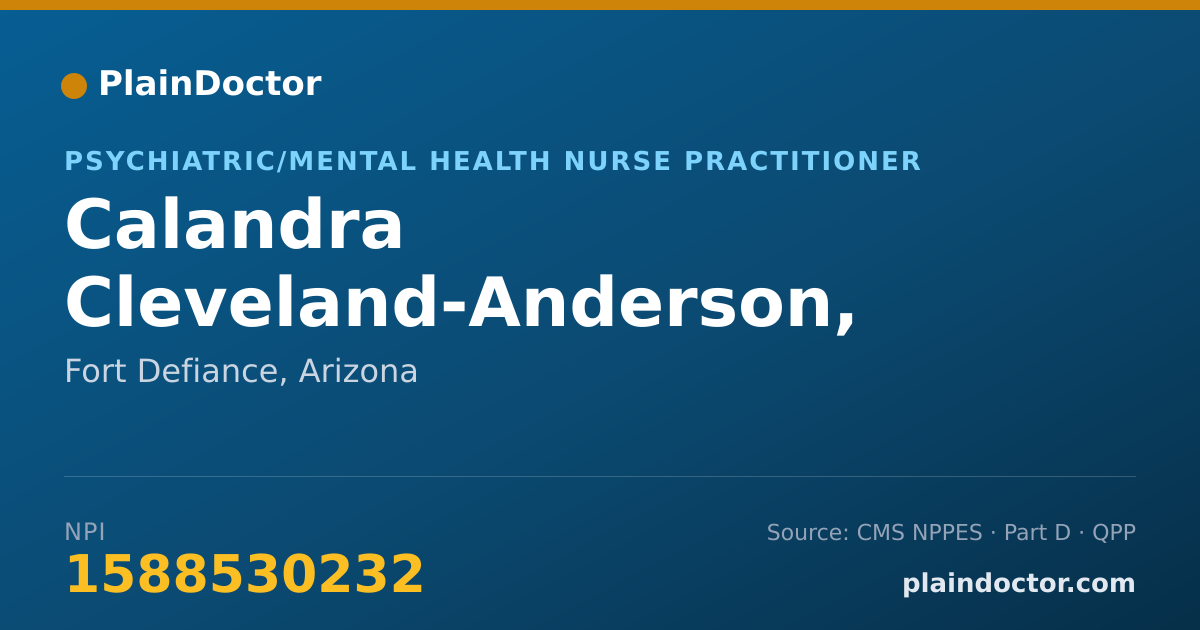 Shareable card for Calandra Cleveland-Anderson, PMHNP - Psychiatric/Mental Health Nurse Practitioner, Fort Defiance, AZ