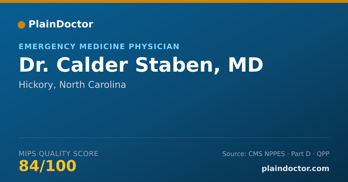 Shareable card for Calder Staben, MD - Emergency Medicine Physician, Hickory, NC
