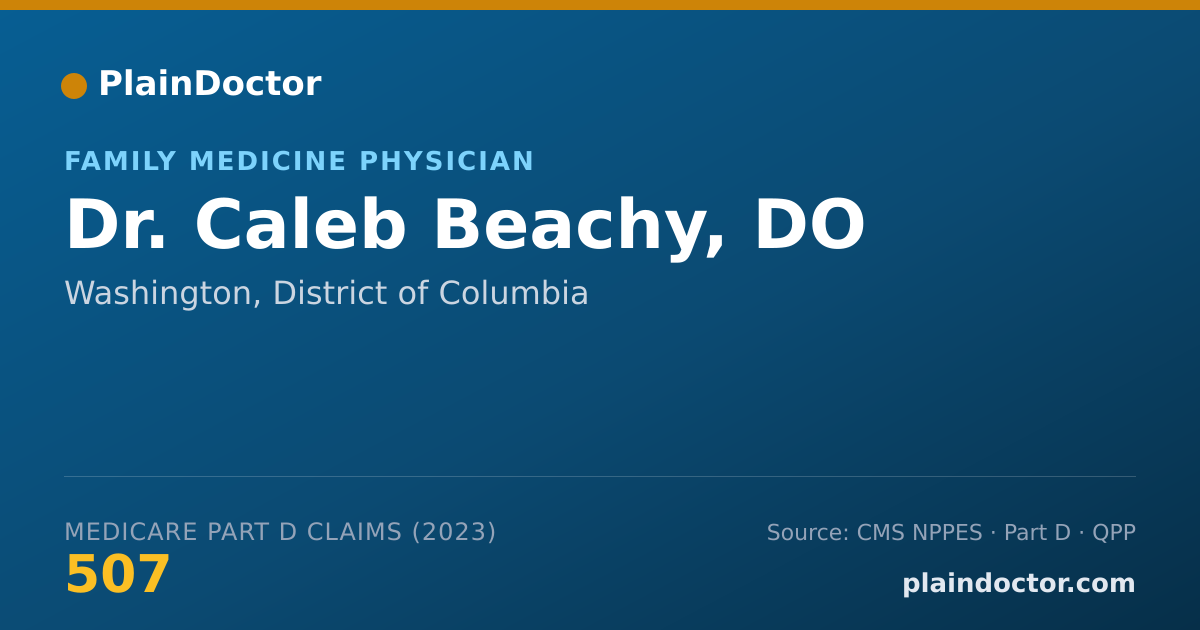 Shareable card for Caleb Beachy, DO - Family Medicine Physician, Washington, DC