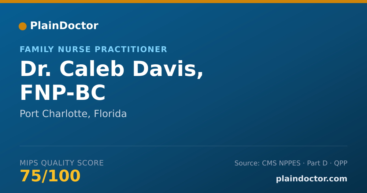 Shareable card for Caleb Davis, FNP-BC - Family Nurse Practitioner, Port Charlotte, FL