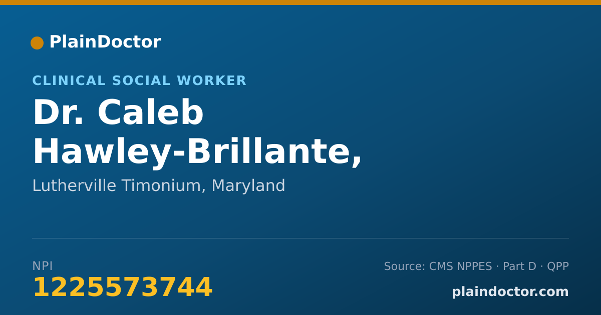 Shareable card for Caleb Hawley-Brillante, LCSW-C - Clinical Social Worker, Lutherville Timonium, MD