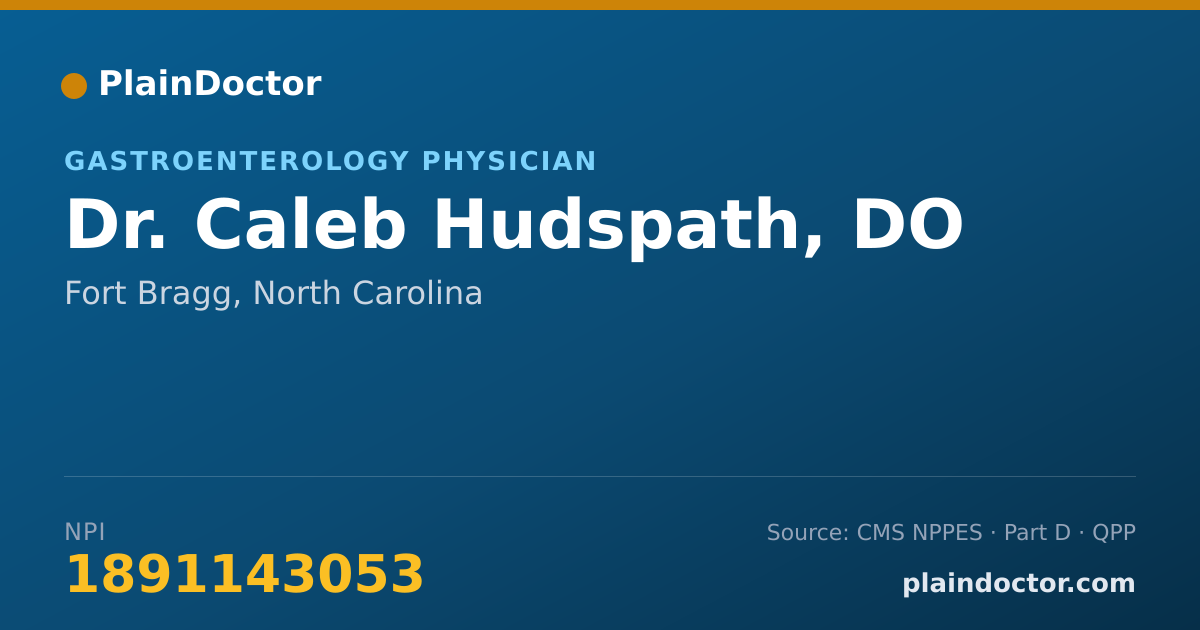 Shareable card for Caleb Hudspath, DO - Gastroenterology Physician, Fort Bragg, NC