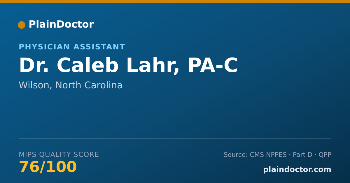 Shareable card for Caleb Lahr, PA-C - Physician Assistant, Wilson, NC