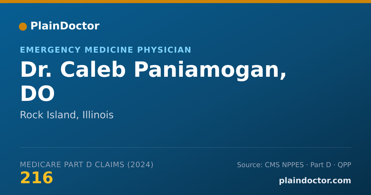 Shareable card for Caleb Paniamogan, DO - Emergency Medicine Physician, Rock Island, IL