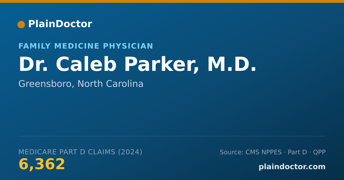 Shareable card for Caleb Parker, M.D. - Family Medicine Physician, Greensboro, NC
