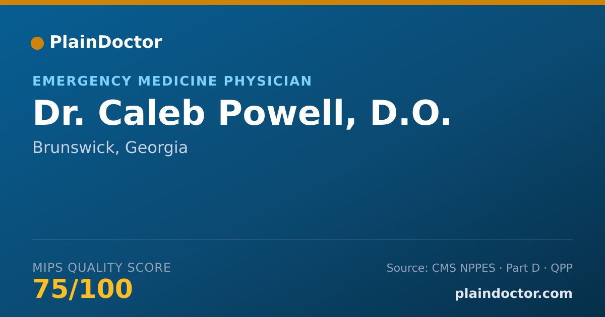 Shareable card for Caleb Powell, D.O. - Emergency Medicine Physician, Brunswick, GA