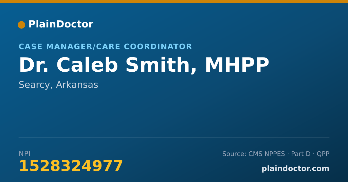 Shareable card for Caleb Smith, MHPP - Case Manager/Care Coordinator, Searcy, AR