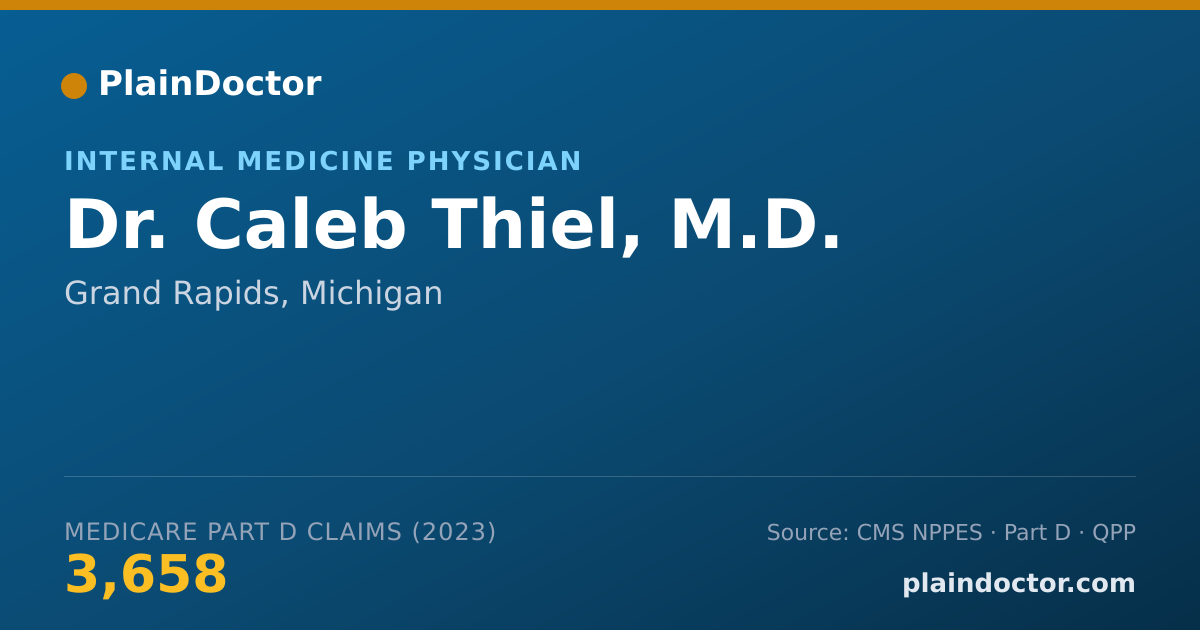 Shareable card for Caleb Thiel, M.D. - Internal Medicine Physician, Grand Rapids, MI