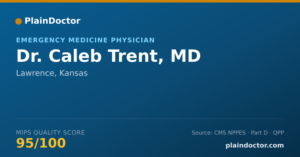 Shareable card for Caleb Trent, MD - Emergency Medicine Physician, Lawrence, KS