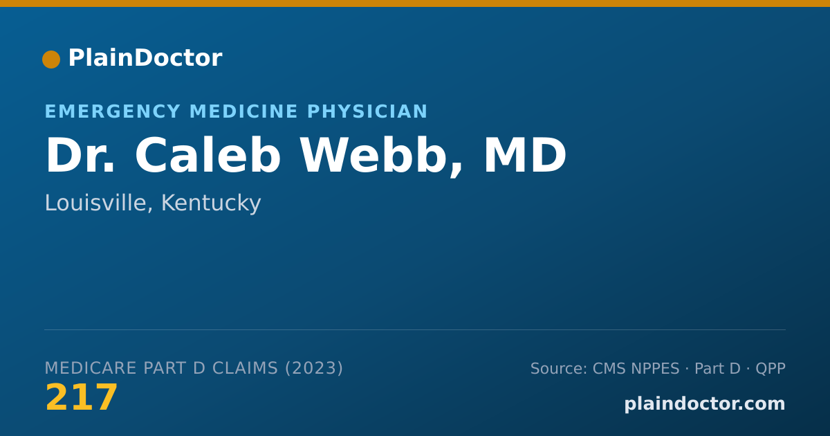 Shareable card for Caleb Webb, MD - Emergency Medicine Physician, Louisville, KY