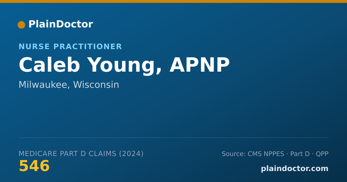 Shareable card for Caleb Young, APNP - Family Nurse Practitioner, Milwaukee, WI
