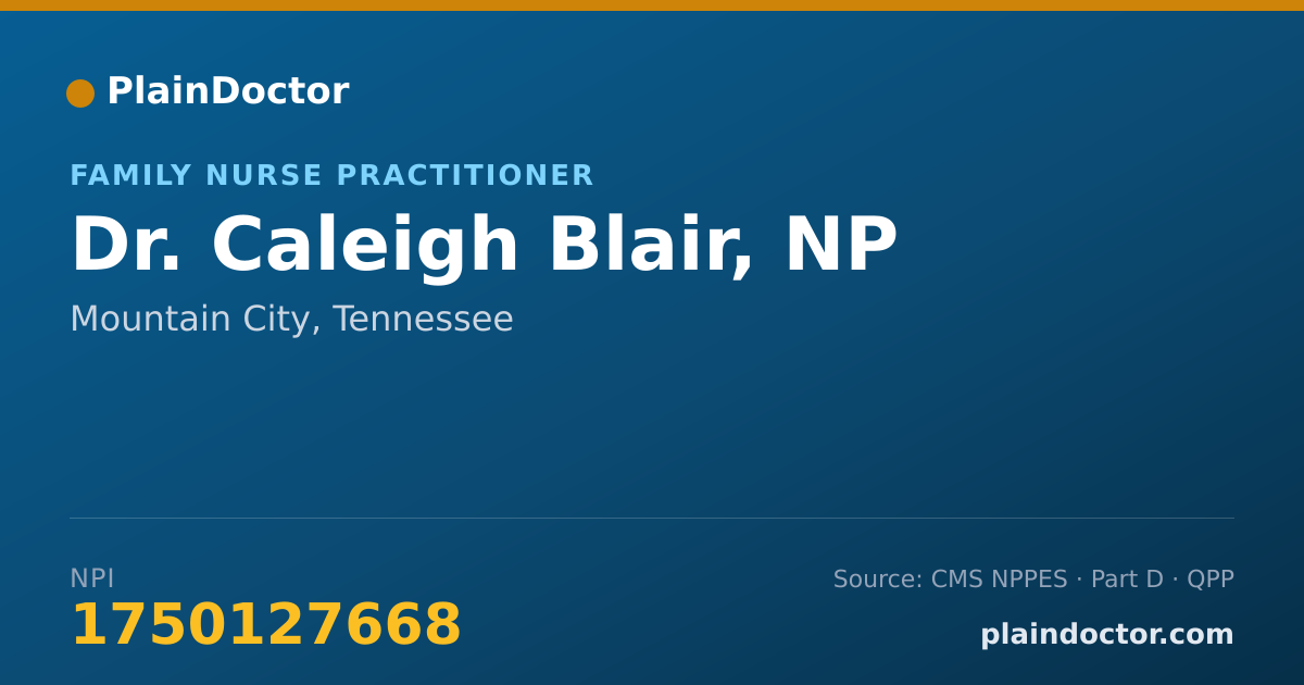 Shareable card for Caleigh Blair, NP - Family Nurse Practitioner, Mountain City, TN