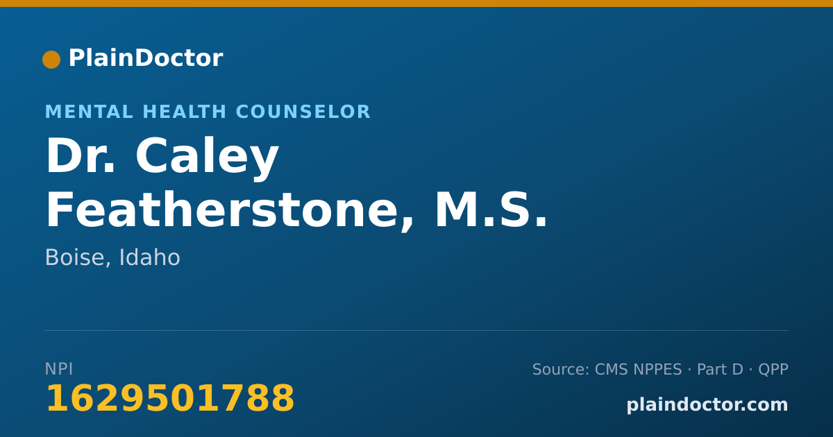 Shareable card for Caley Featherstone, M.S. - Mental Health Counselor, Boise, ID