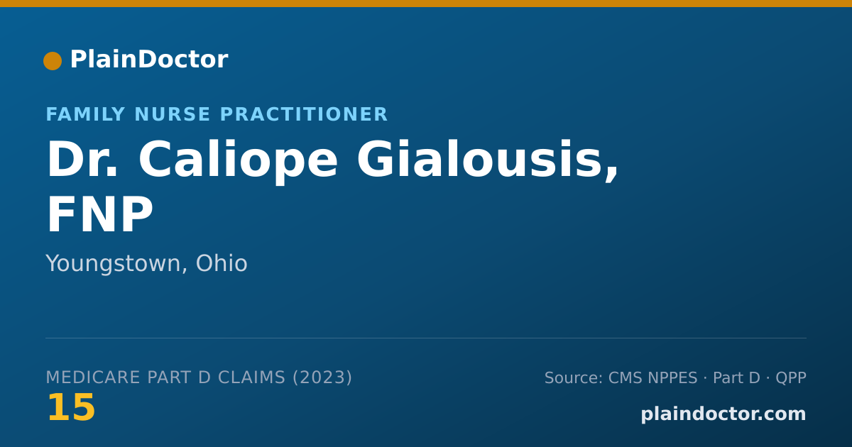 Shareable card for Caliope Gialousis, FNP - Family Nurse Practitioner, Youngstown, OH