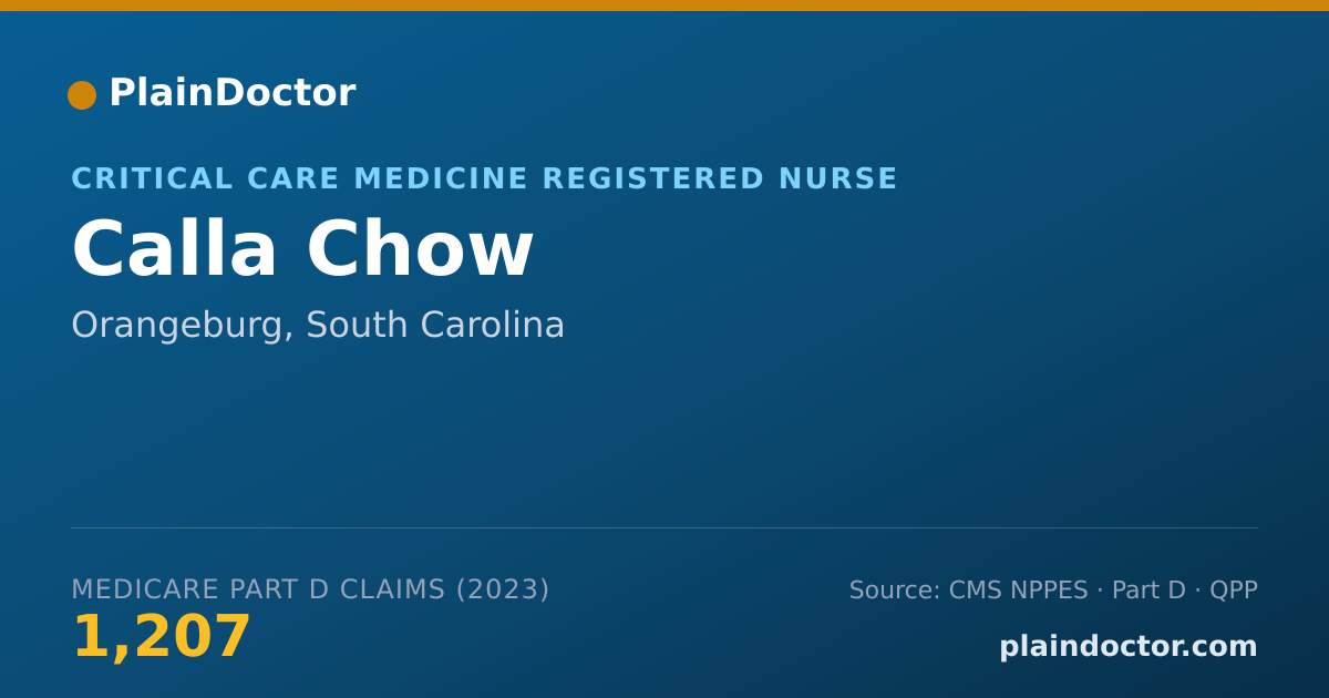 Shareable card for Calla Chow - Critical Care Medicine Registered Nurse, Orangeburg, SC