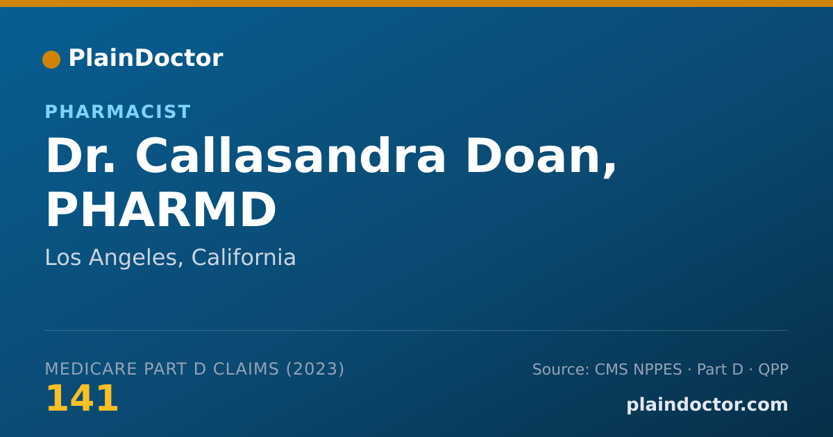 Shareable card for Callasandra Doan, PHARMD - Pharmacist, Los Angeles, CA