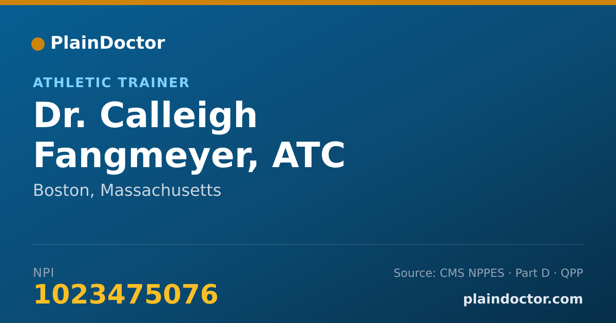 Shareable card for Calleigh Fangmeyer, ATC - Athletic Trainer, Boston, MA