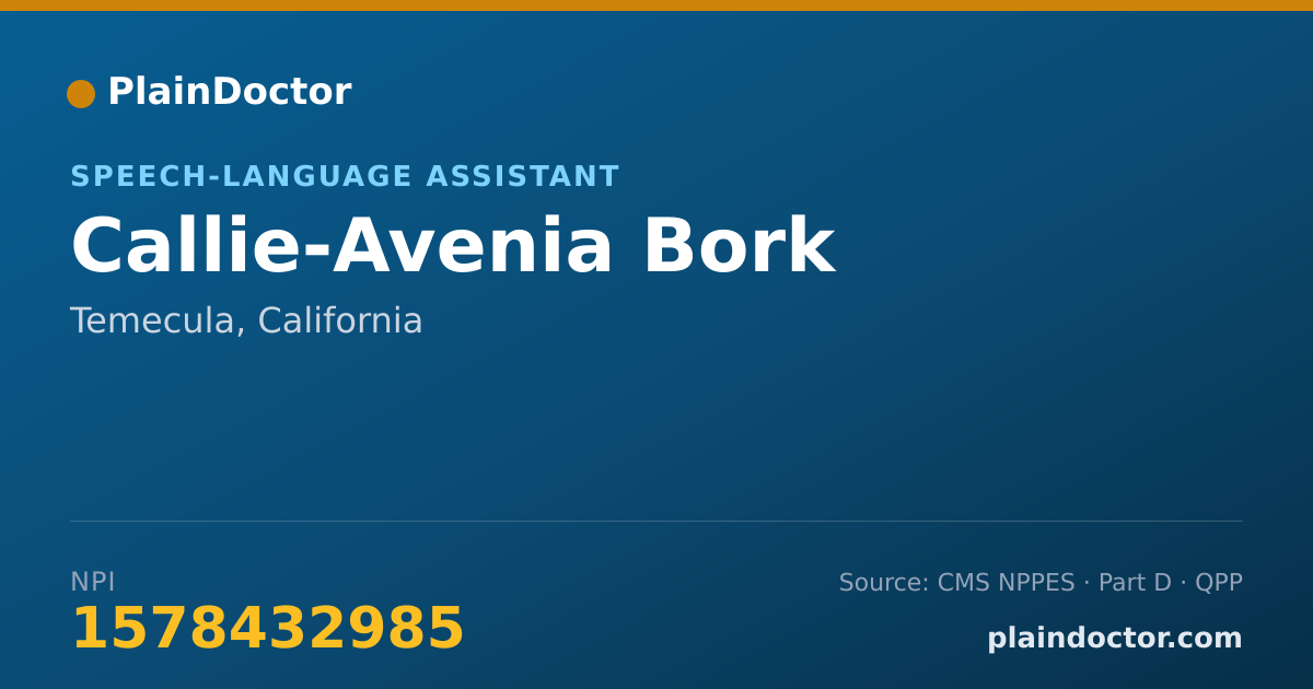 Shareable card for Callie-Avenia Bork - Speech-Language Assistant, Temecula, CA