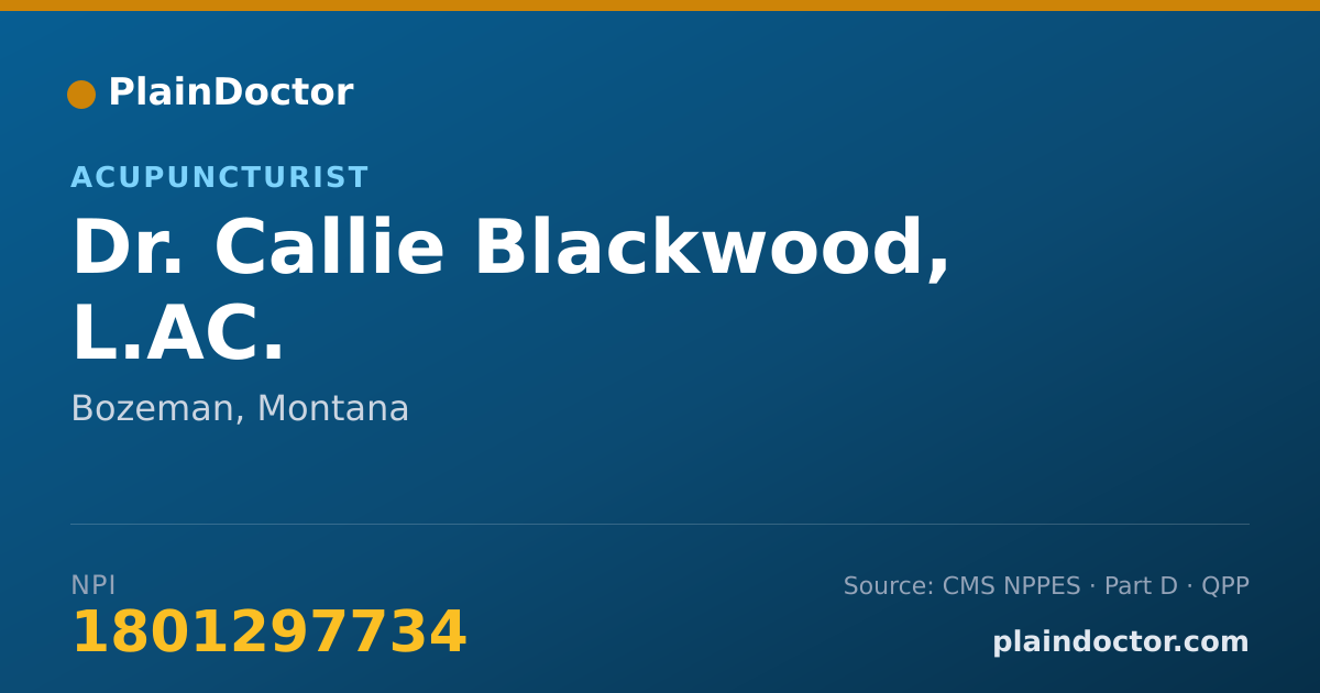 Shareable card for Callie Blackwood, L.AC. - Acupuncturist, Bozeman, MT