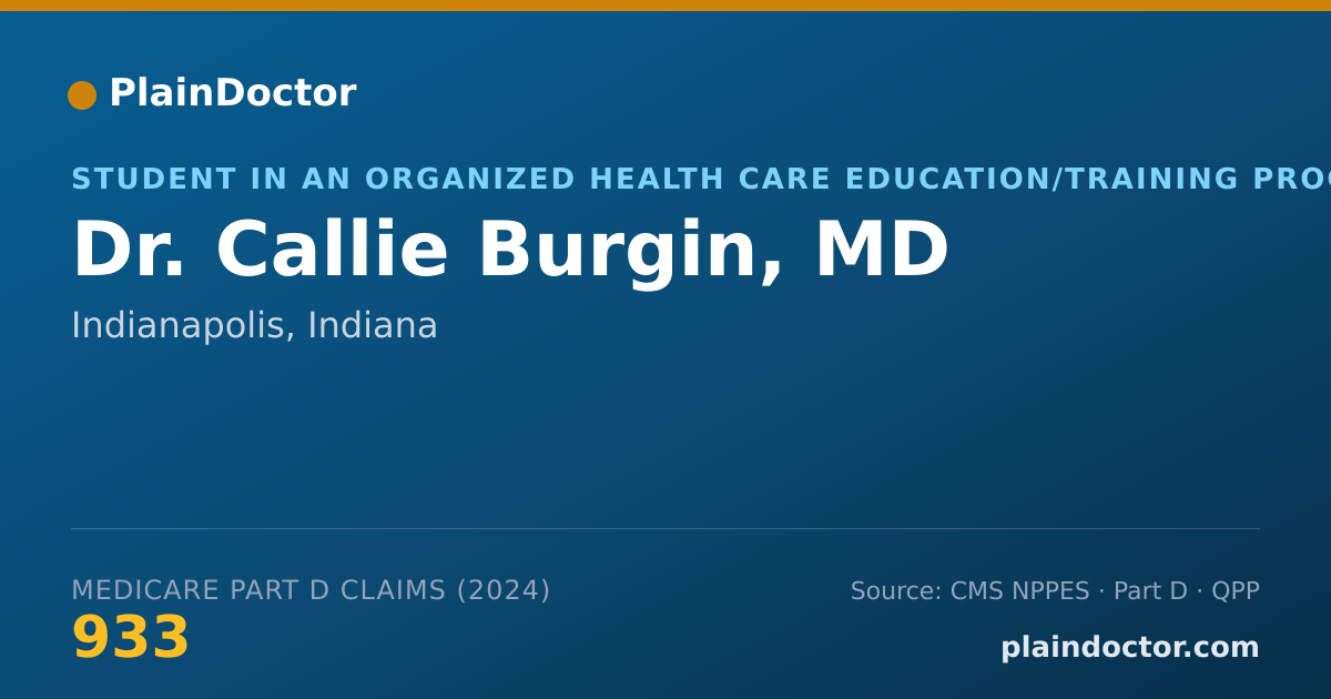 Shareable card for Callie Burgin, MD - Student in an Organized Health Care Education/Training Program, Indianapolis, IN