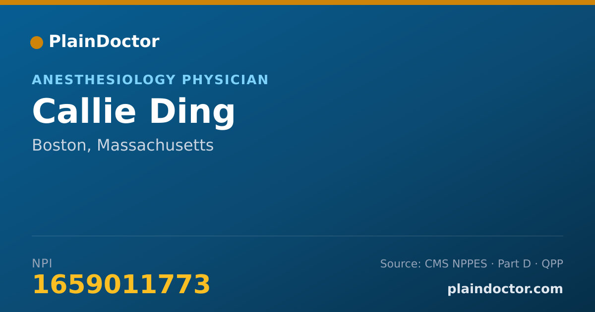 Shareable card for Callie Ding - Student in an Organized Health Care Education/Training Program, Boston, MA
