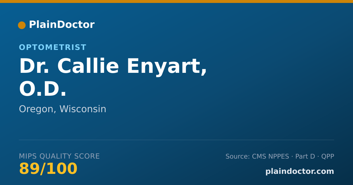 Shareable card for Callie Enyart, O.D. - Optometrist, Oregon, WI