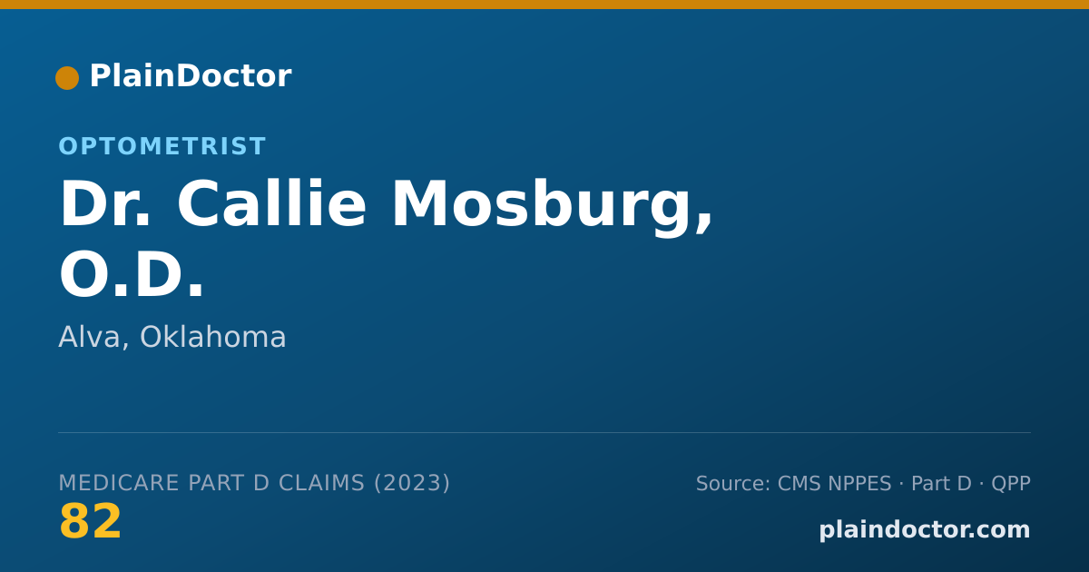 Shareable card for Callie Mosburg, O.D. - Optometrist, Alva, OK