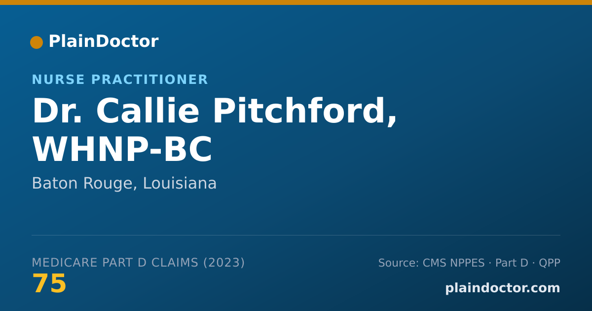 Shareable card for Callie Pitchford, WHNP-BC - Nurse Practitioner, Baton Rouge, LA